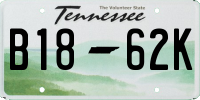 TN license plate B1862K