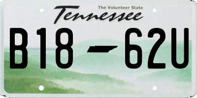 TN license plate B1862U