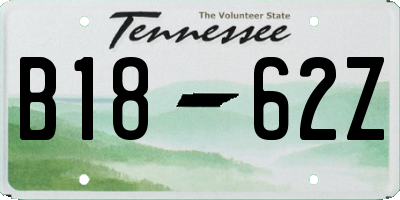 TN license plate B1862Z