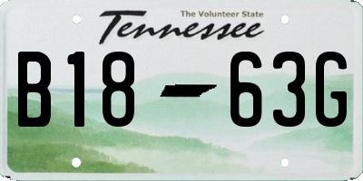 TN license plate B1863G