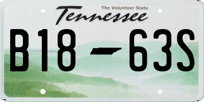 TN license plate B1863S