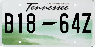 TN license plate B1864Z