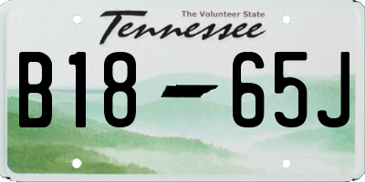 TN license plate B1865J