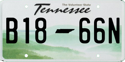 TN license plate B1866N