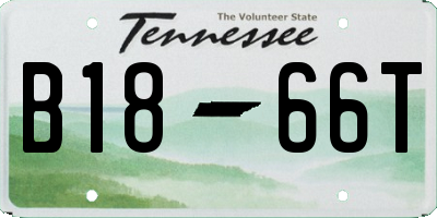 TN license plate B1866T