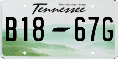 TN license plate B1867G
