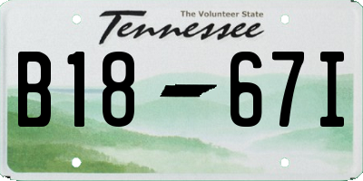 TN license plate B1867I