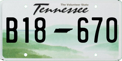 TN license plate B1867O