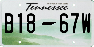 TN license plate B1867W