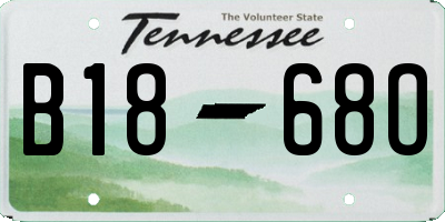 TN license plate B1868O