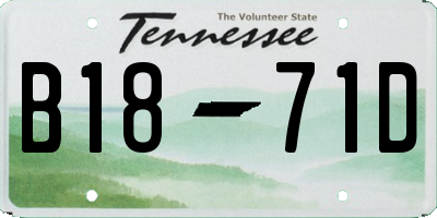 TN license plate B1871D