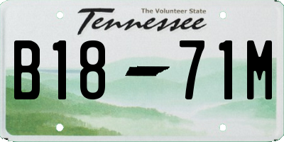 TN license plate B1871M