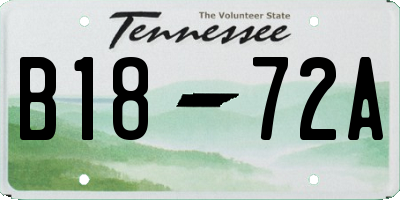 TN license plate B1872A