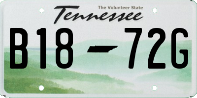 TN license plate B1872G