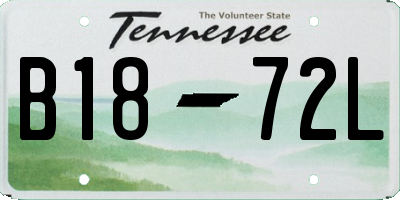 TN license plate B1872L