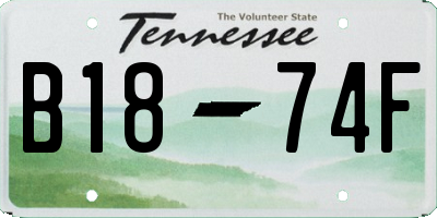 TN license plate B1874F