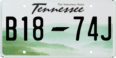 TN license plate B1874J