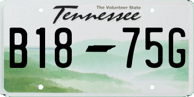 TN license plate B1875G