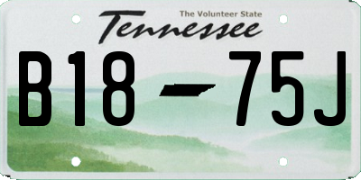 TN license plate B1875J