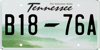 TN license plate B1876A