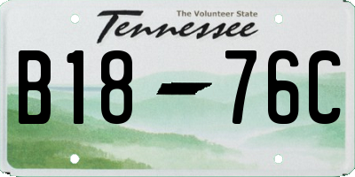 TN license plate B1876C