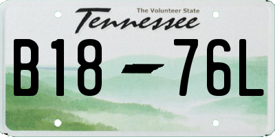TN license plate B1876L