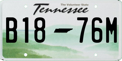 TN license plate B1876M