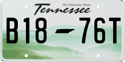 TN license plate B1876T