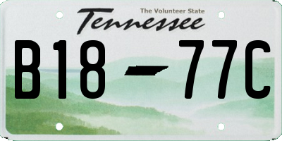 TN license plate B1877C