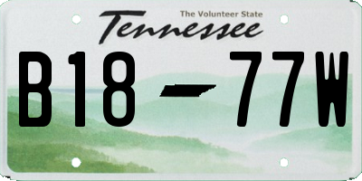 TN license plate B1877W