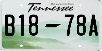 TN license plate B1878A