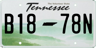 TN license plate B1878N