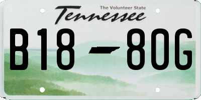TN license plate B1880G