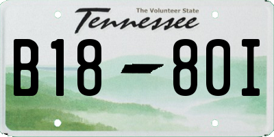 TN license plate B1880I