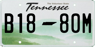 TN license plate B1880M