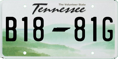 TN license plate B1881G