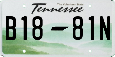 TN license plate B1881N