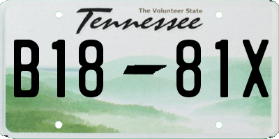 TN license plate B1881X