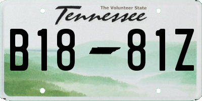 TN license plate B1881Z