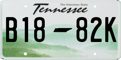 TN license plate B1882K