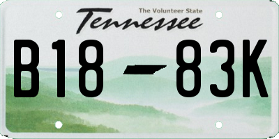 TN license plate B1883K