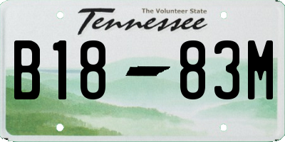 TN license plate B1883M