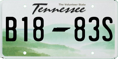 TN license plate B1883S