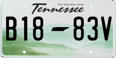 TN license plate B1883V