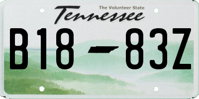 TN license plate B1883Z