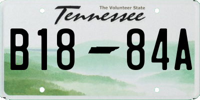 TN license plate B1884A