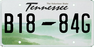 TN license plate B1884G