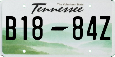TN license plate B1884Z