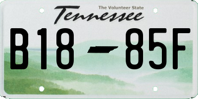 TN license plate B1885F