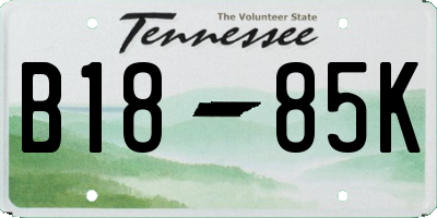 TN license plate B1885K